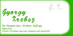 gyorgy krebsz business card